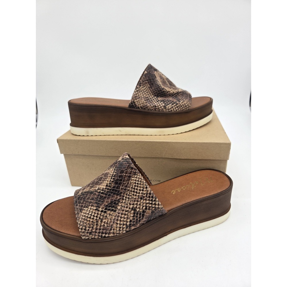 Matisse Womens Platform Casual Sandals 10 Brown Made in Italy Snakeskin